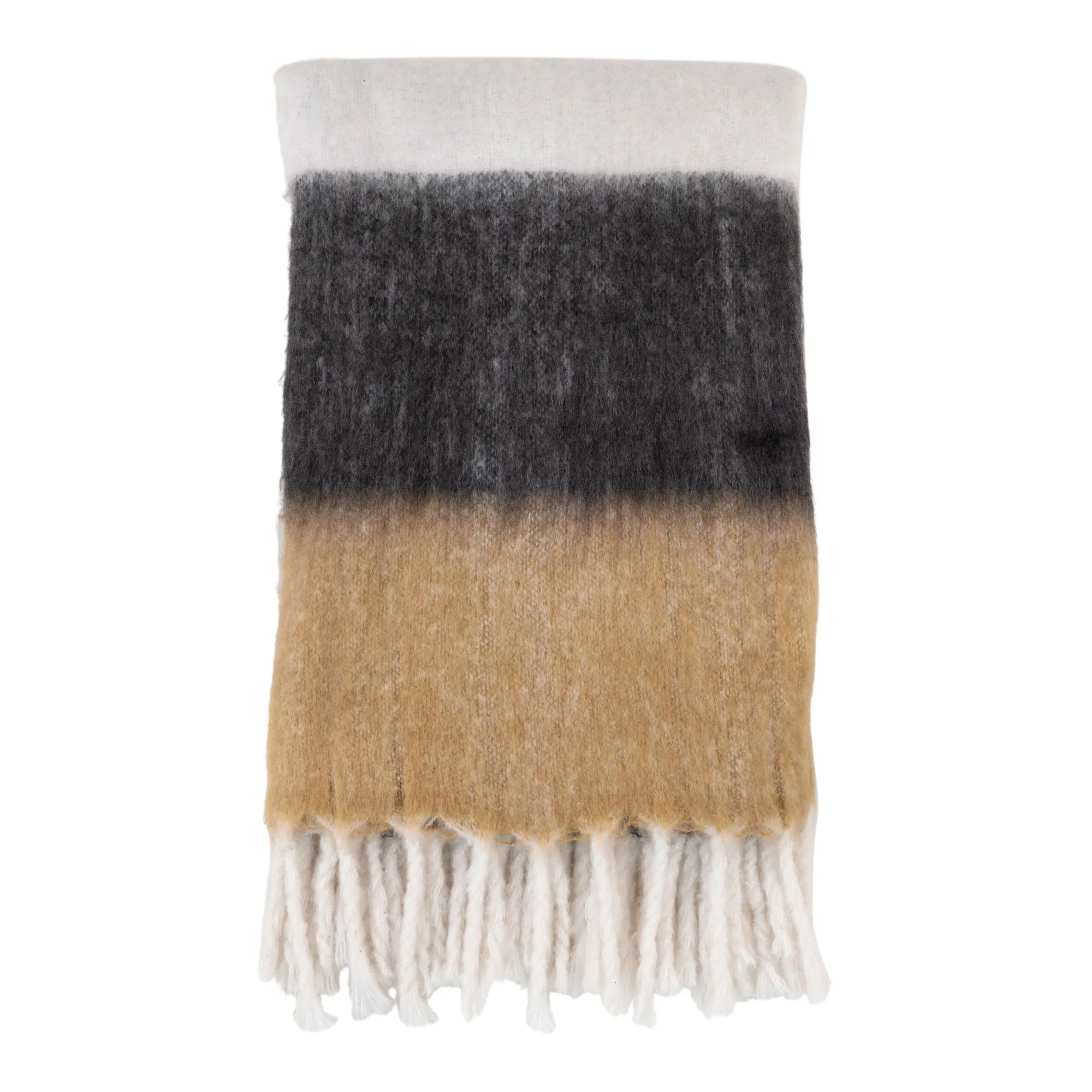 tinkaro Plaid Sintra 100% Acryl Schwarz / Weiß / Braun