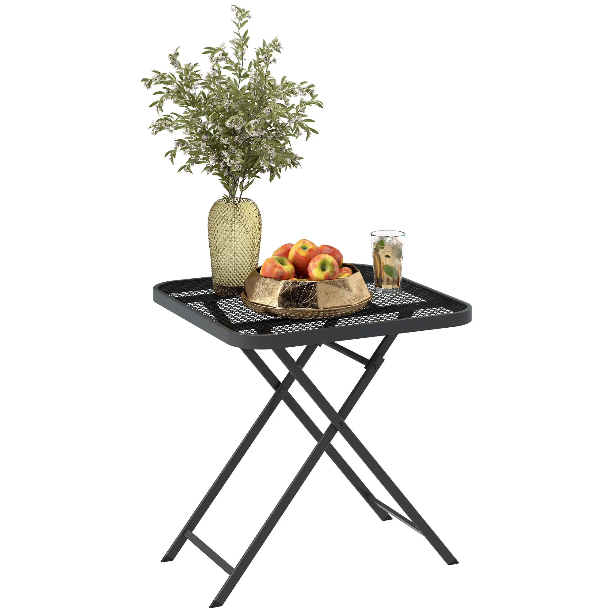 Kompakter Gartentisch 70x70x72 cm in Schwarz