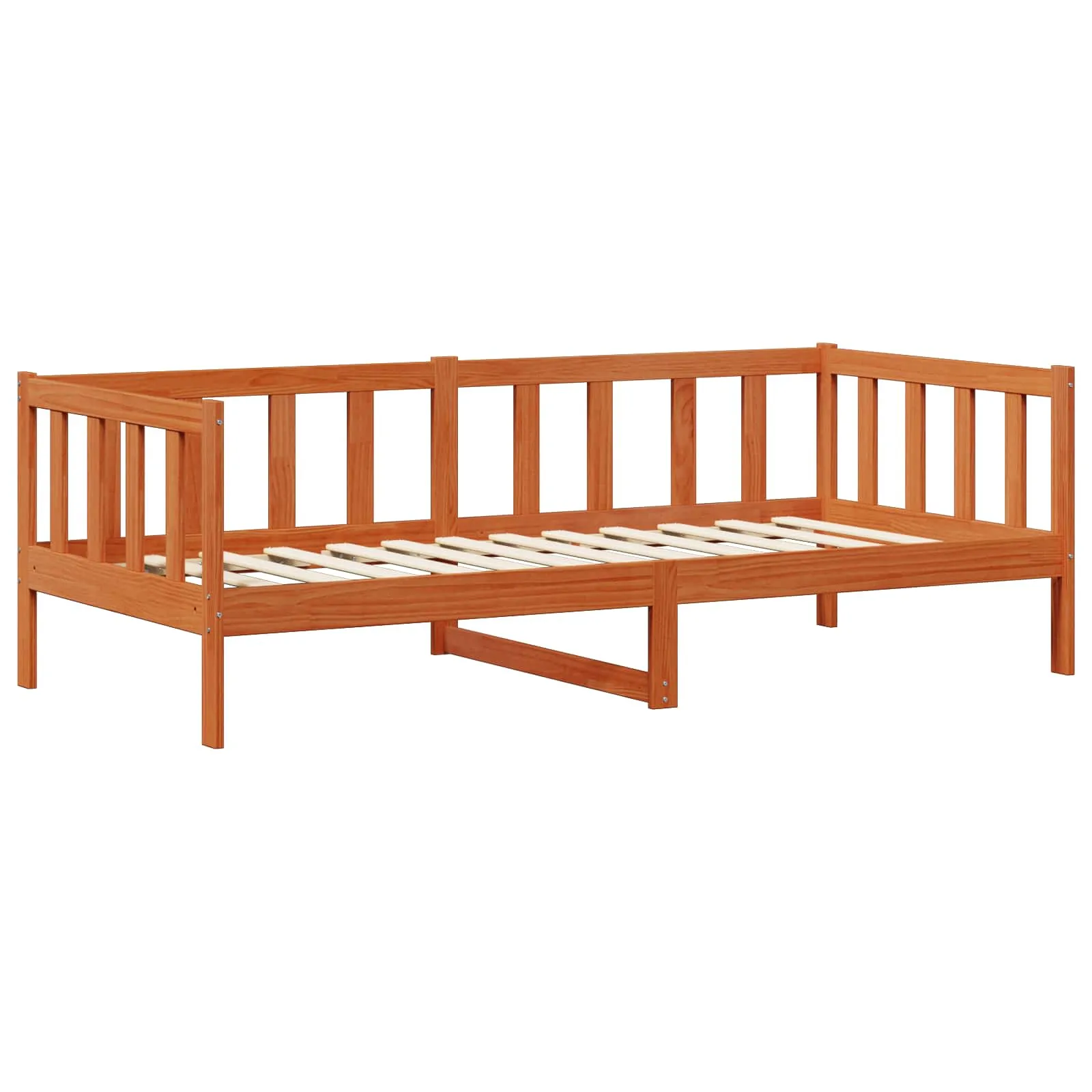 Tagesbett Massivholz 90x200 cm Wachsbraun-Weiß