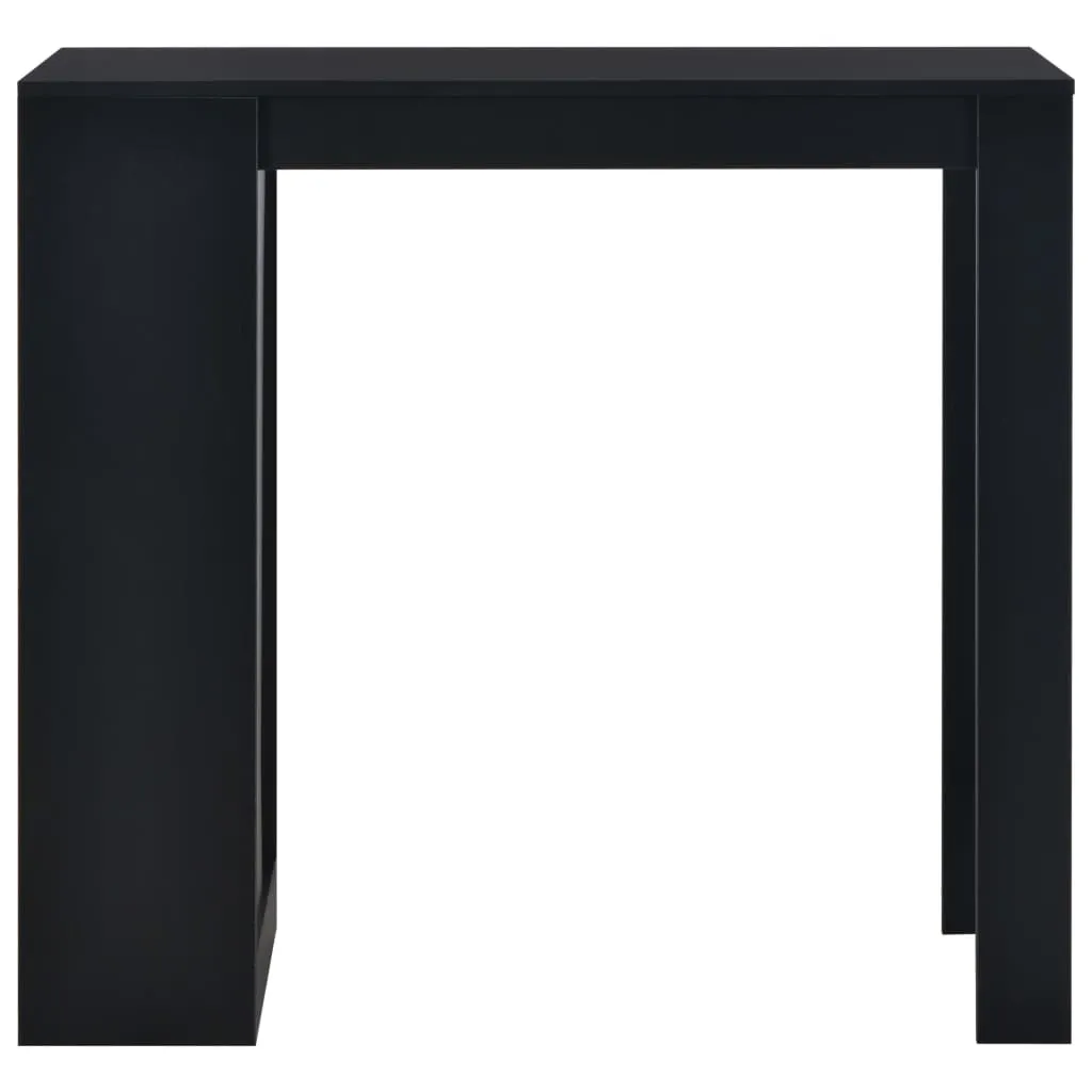 Stehtisch Schwarz 110 x 50 x 103 cm aus Holzwerkstoff mit 3-stufigem Regal