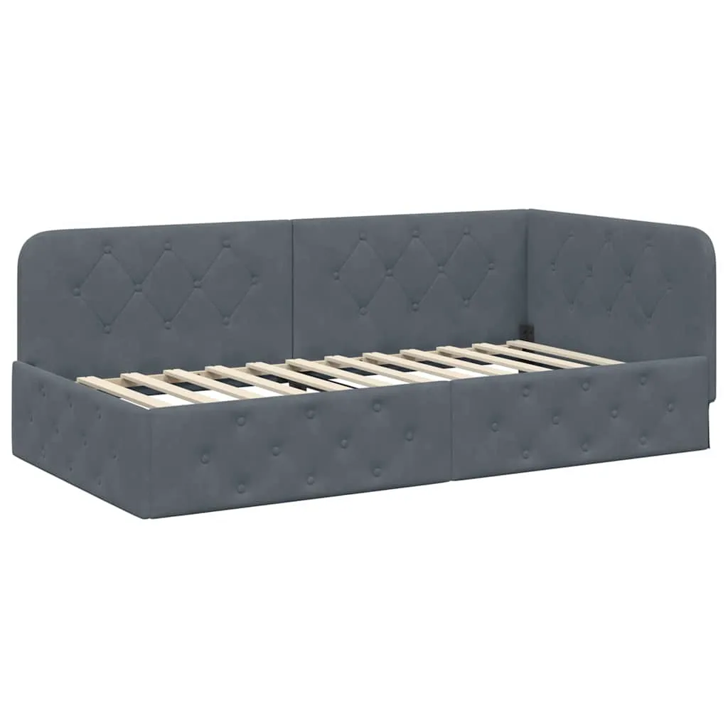 Eckbett mit Matratze 204 x 104 x 72 cm Dunkelgrau