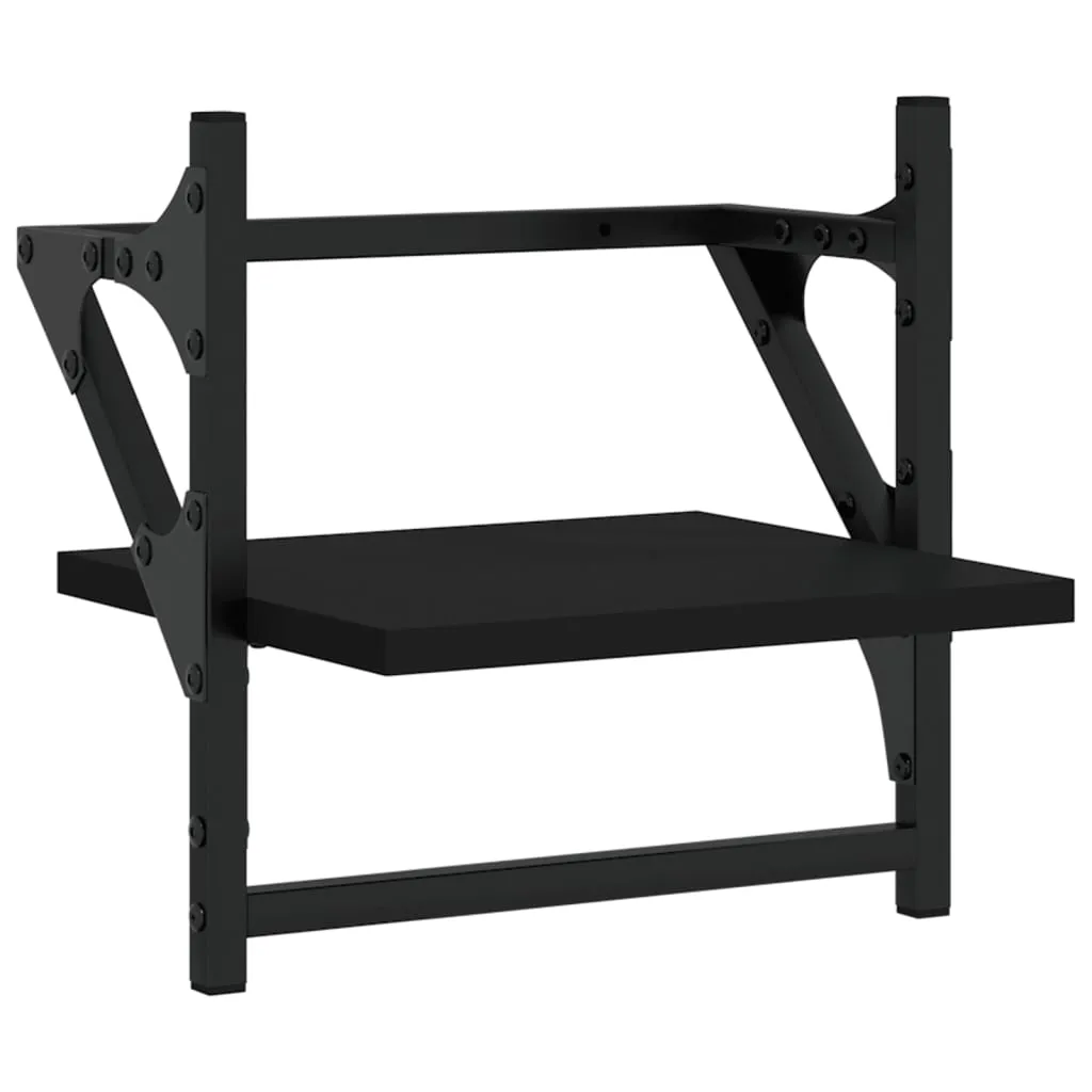 Schwarzes Wandregal 30 x 25 x 30 cm aus Holzwerkstoff
