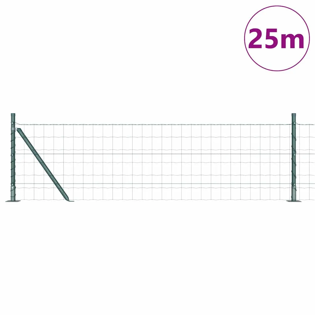 Outdoor-Zaunpaneel-Set 2500 x 3,2 x 60 cm Grün aus Stahl und PVC