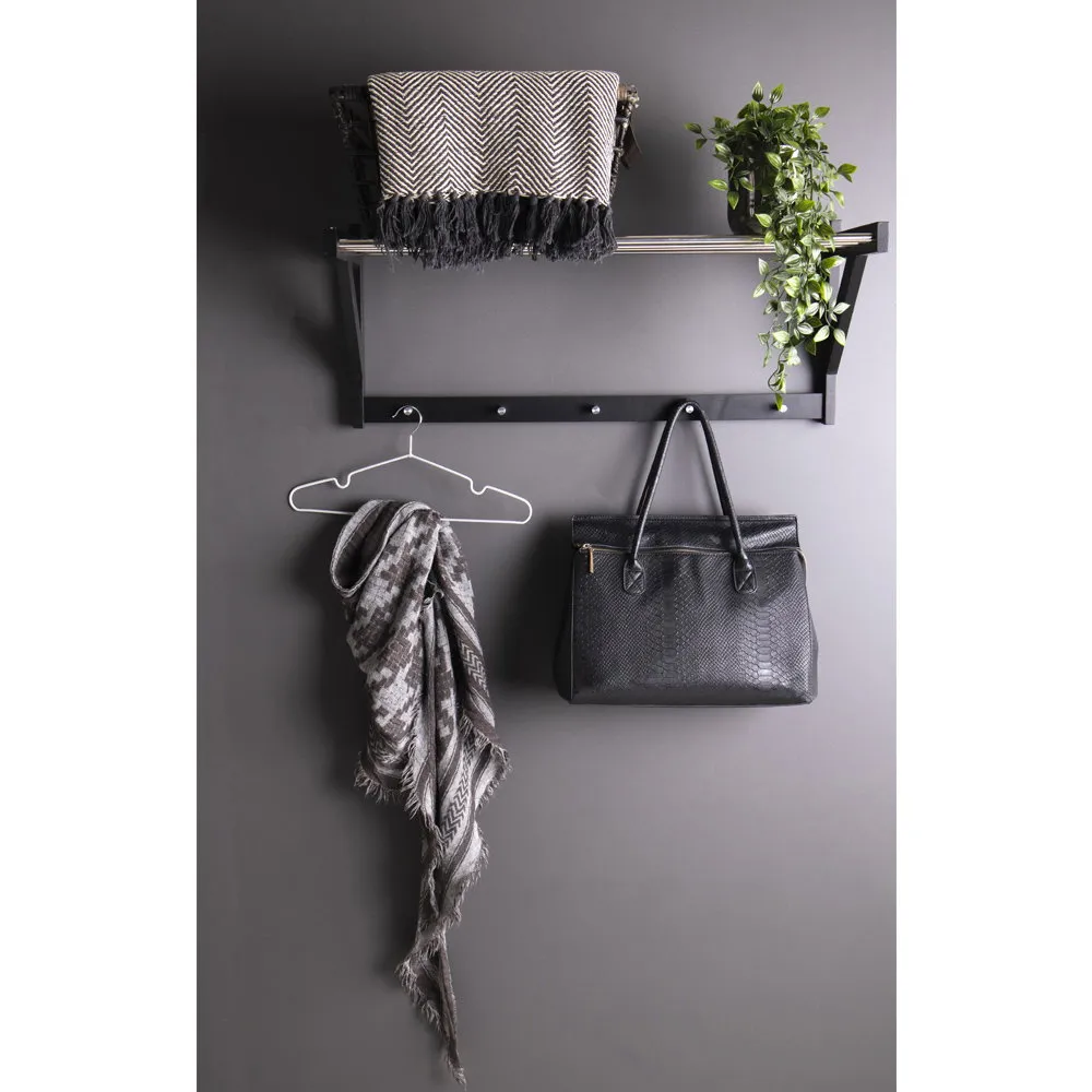 tinkaro Padova Hutregal Holz-Stahl 78x32x34 cm Schwarz