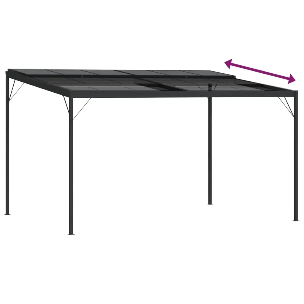 Pavillon mit Aluminium-Stahl-Gestell 396 x 294 x 246 cm Anthrazit