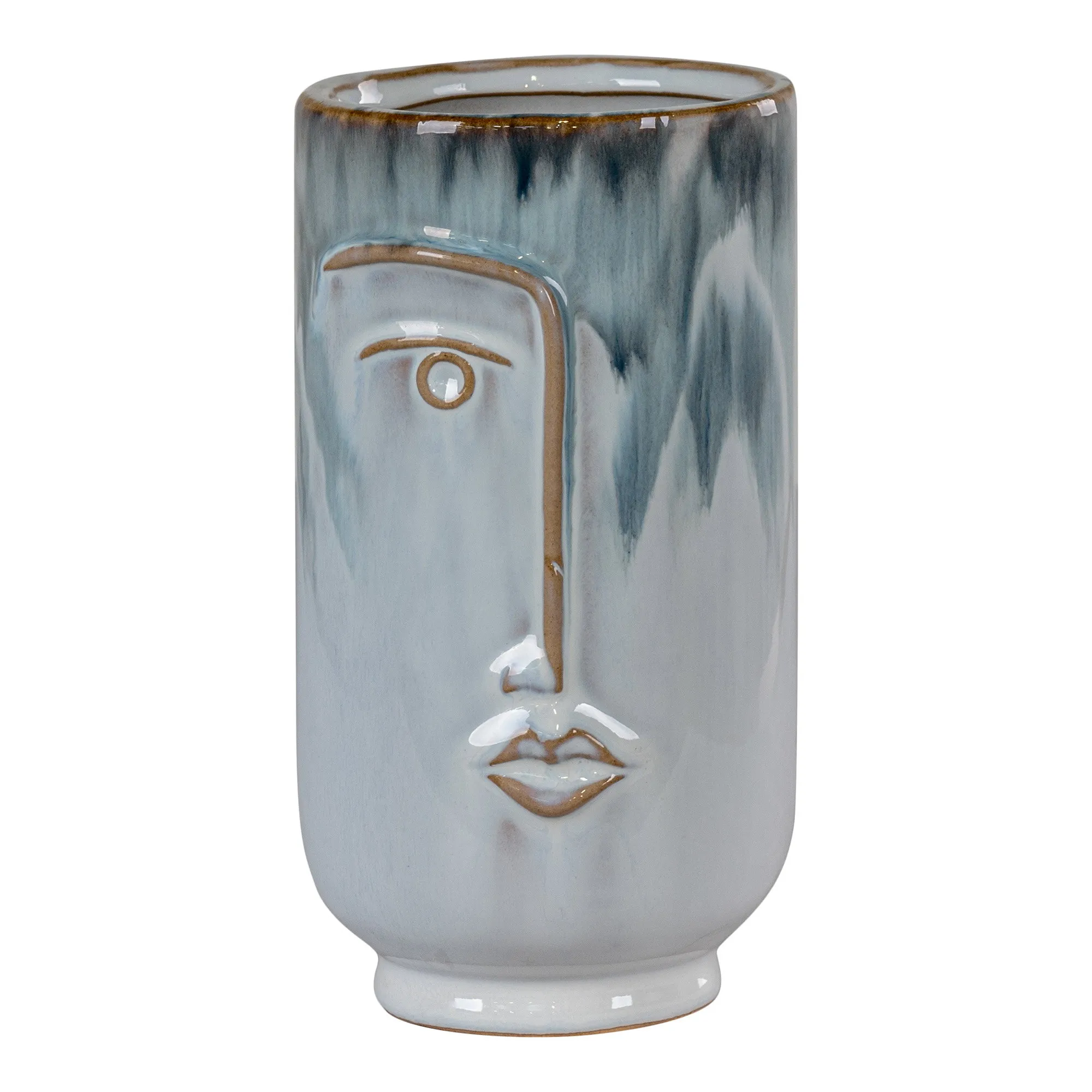 tinkaro Vase Keramik ø9x17 cm Blau