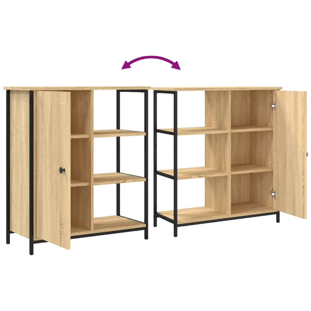 Sideboard Sonoma-Eiche 70 x 30 x 80 cm aus Holzwerkstoff und Stahl