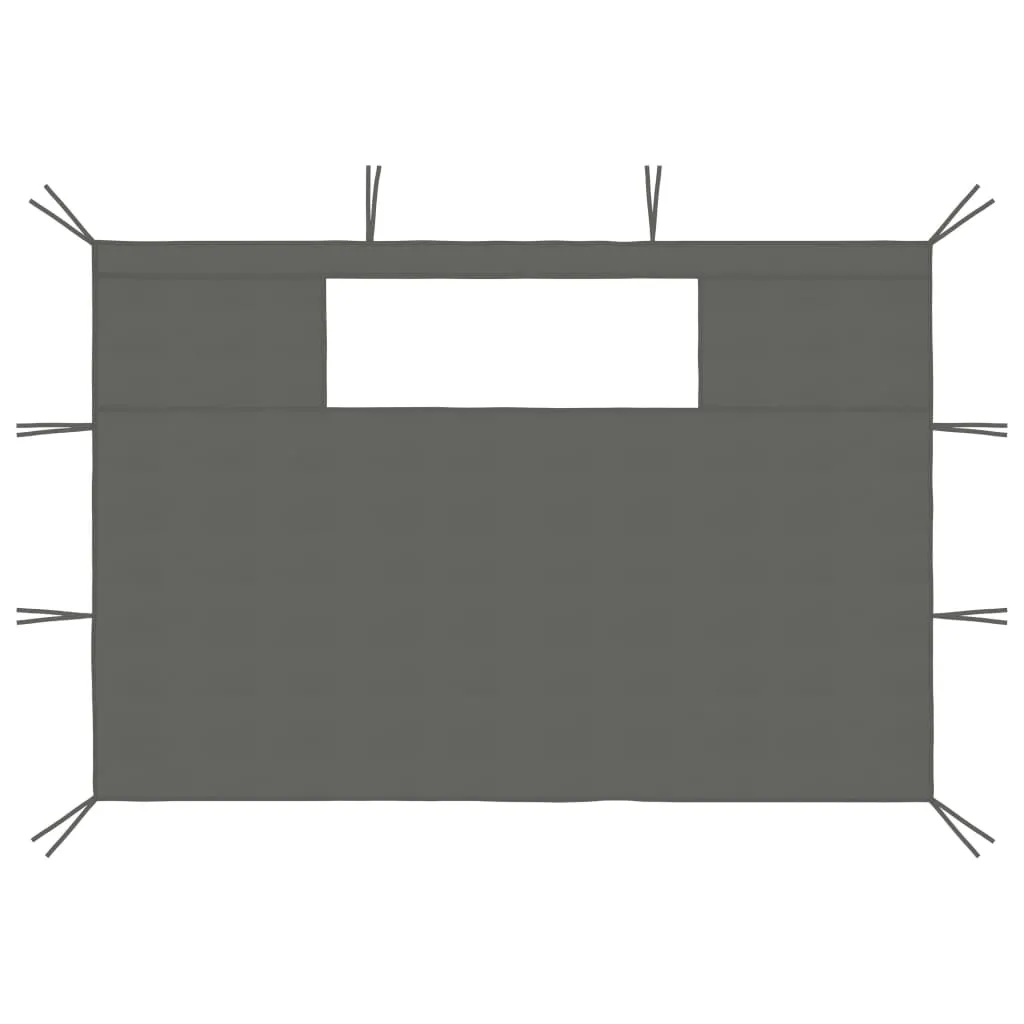 Pavillon-Seitenwand-Set Anthrazit 410x210 cm & 280x210 cm mit Fenster