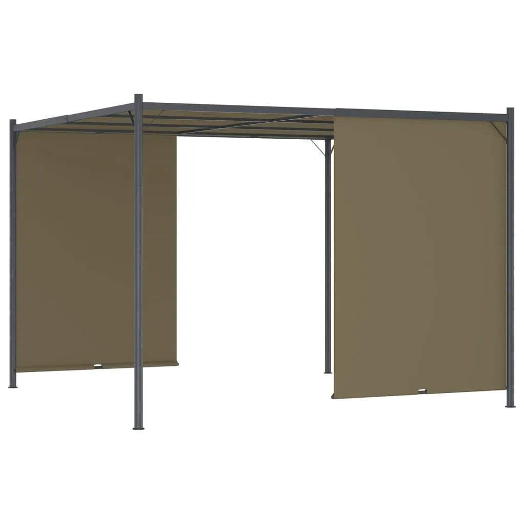 Pergola mit verstellbarem Schiebedach 300x300x225 cm Taupe