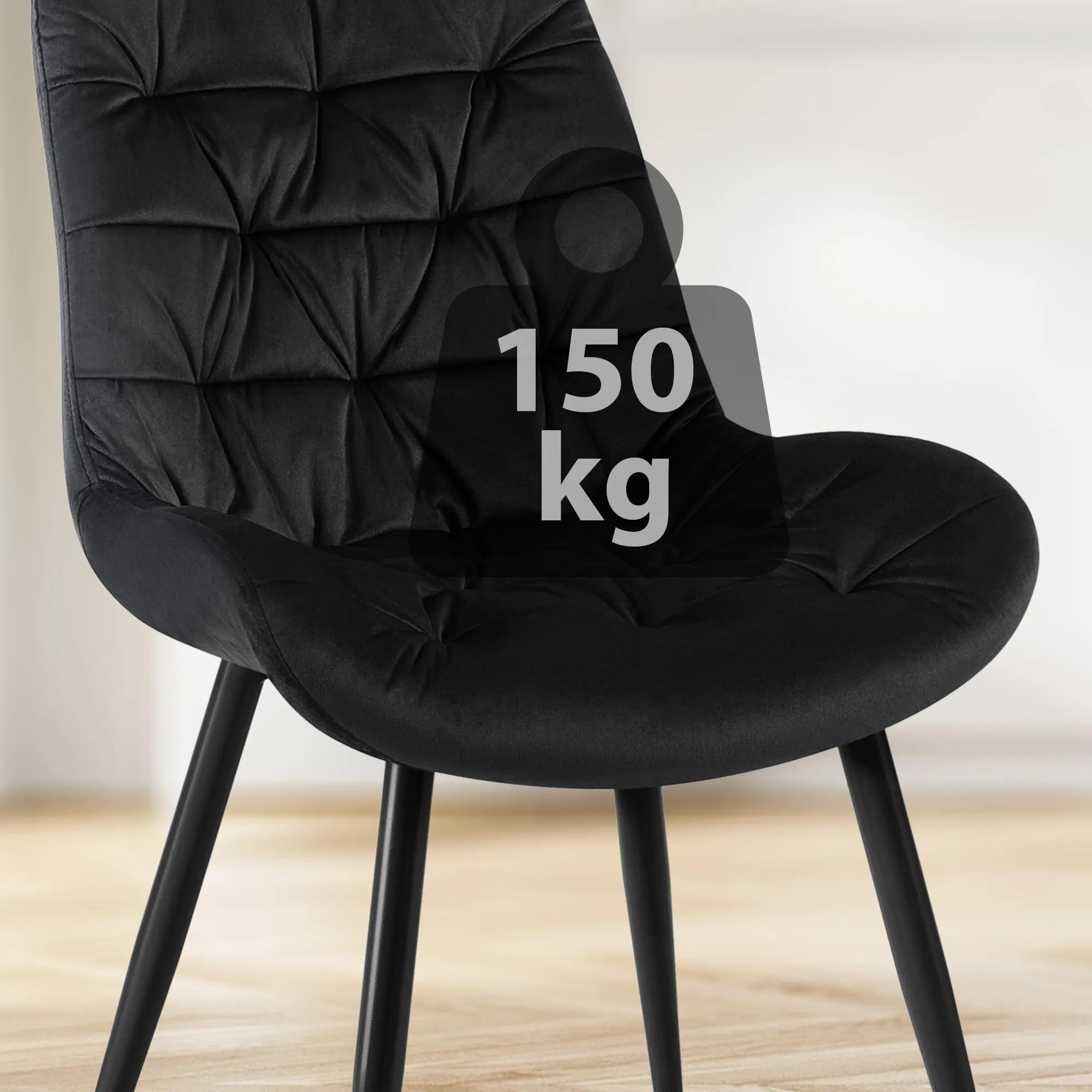 Esszimmerstuhl Rossford 85x56x63 cm Schwarz