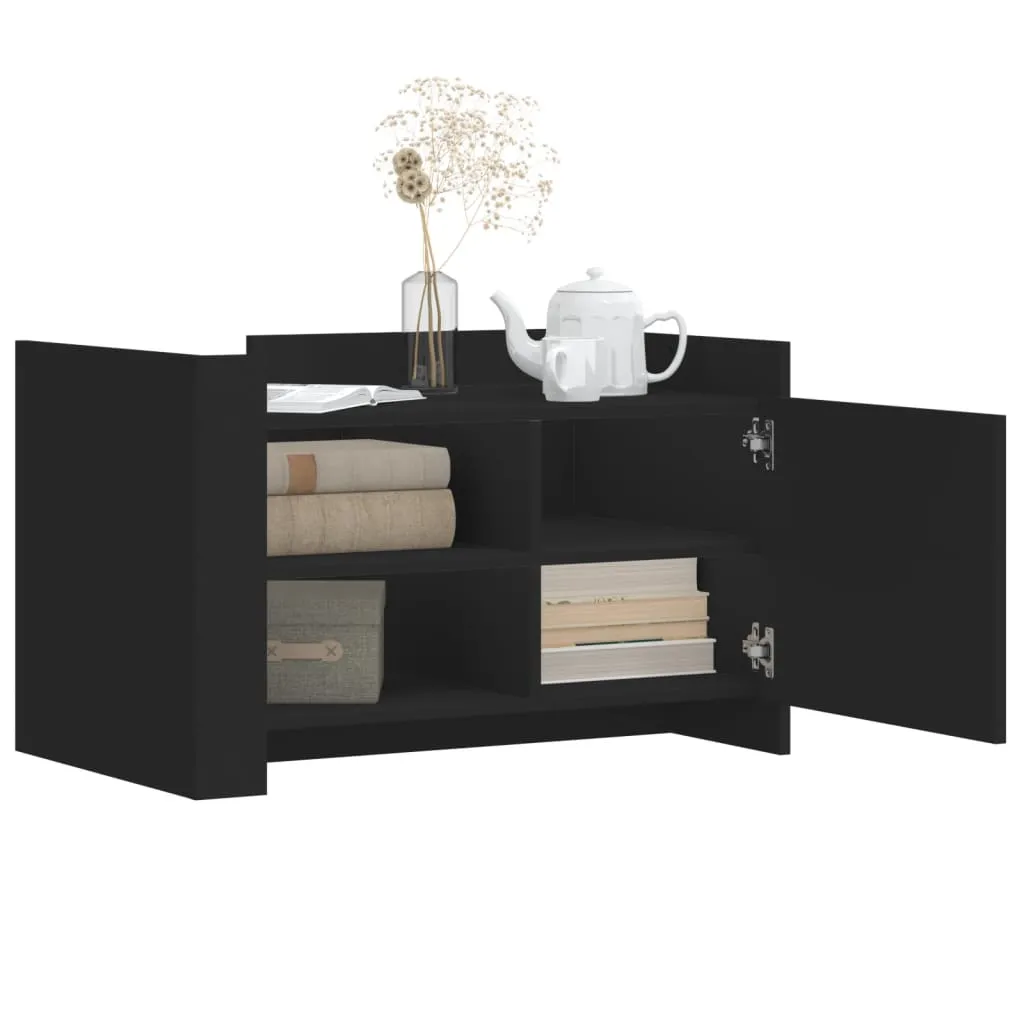 Schwarzer Couchtisch aus Holzwerkstoff 80 x 50 x 50 cm