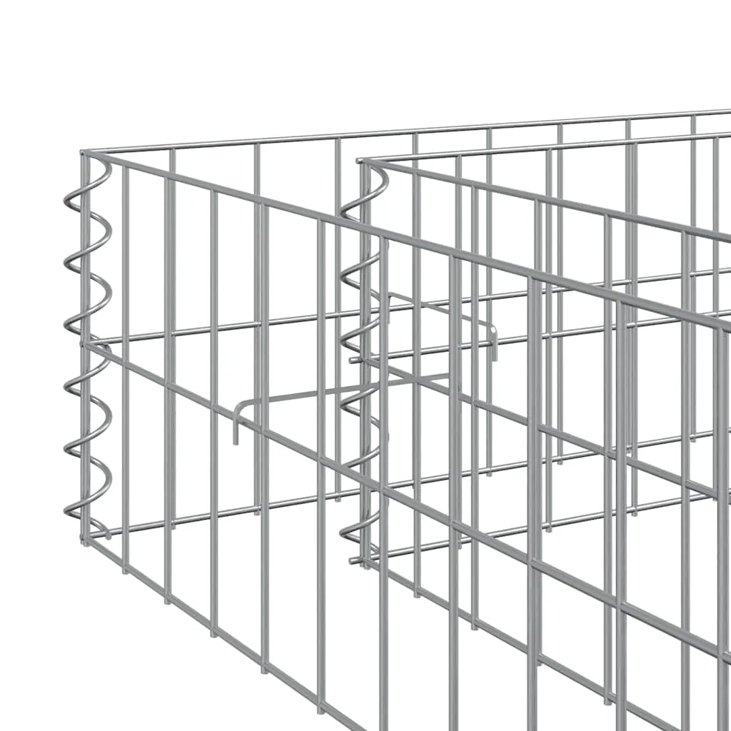 Gabionen-Hochbeet 200x100x20 cm Silber Verzinkter Stahl