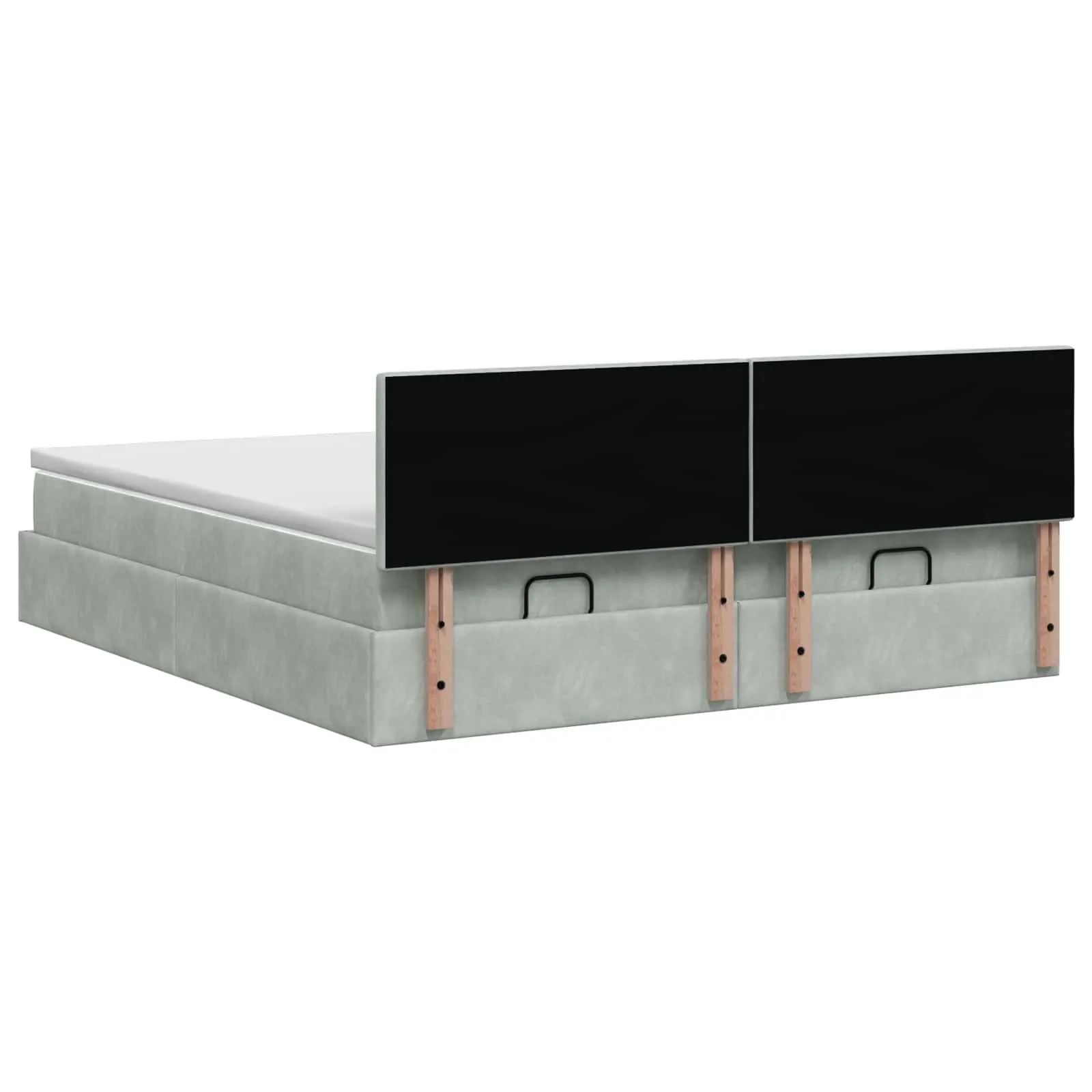 Ottoman-Bett mit Matratze 203 x 180 x 88 cm Hellgrau