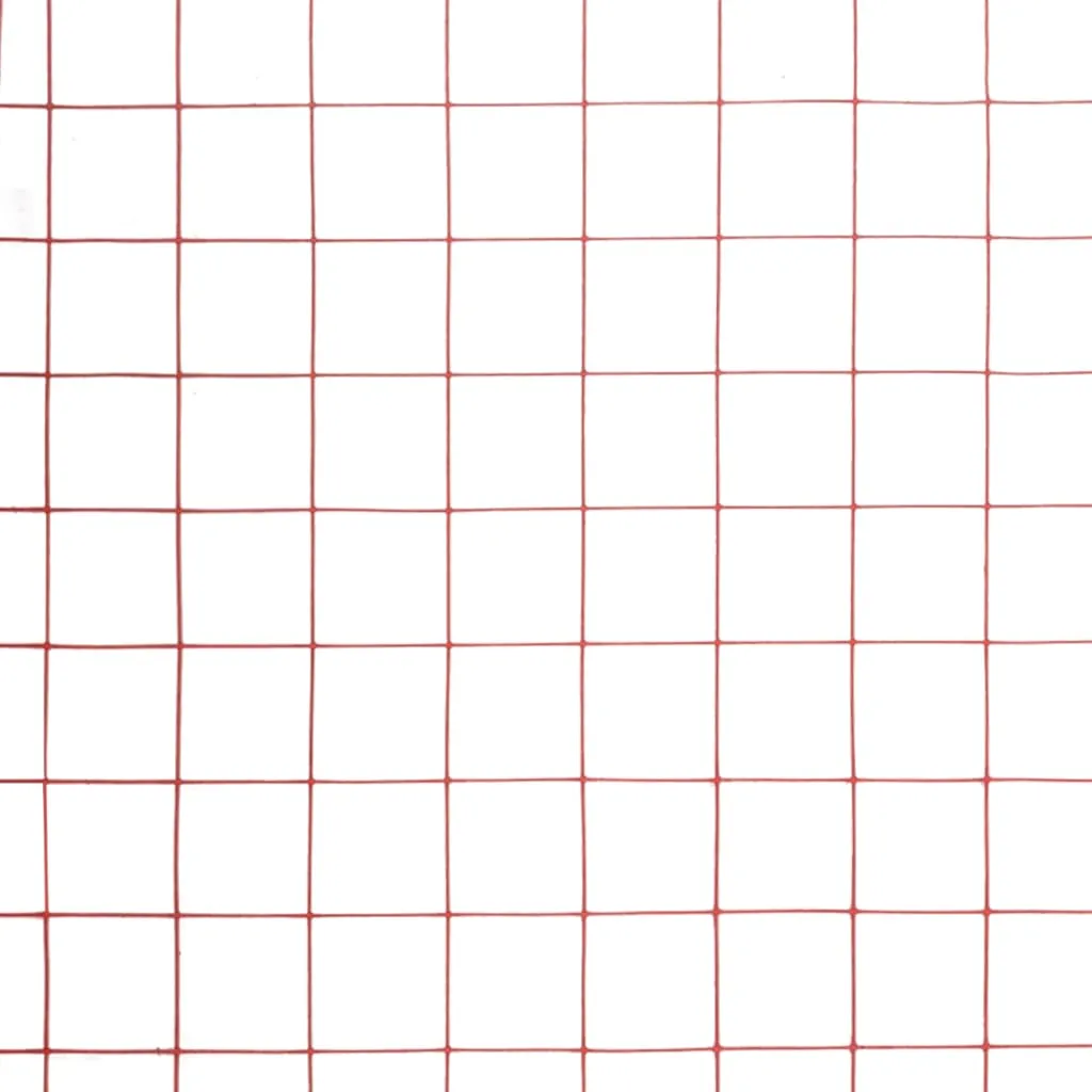 Maschendrahtzaun 10x0,5 m Rot mit PVC-beschichtetem Stahl