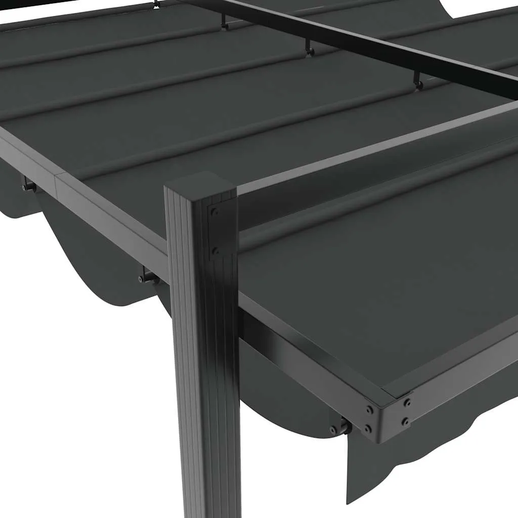Gartenpavillon 309,5x297x233 cm Anthrazit mit Aluminiumrahmen und einziehbarem Dach
