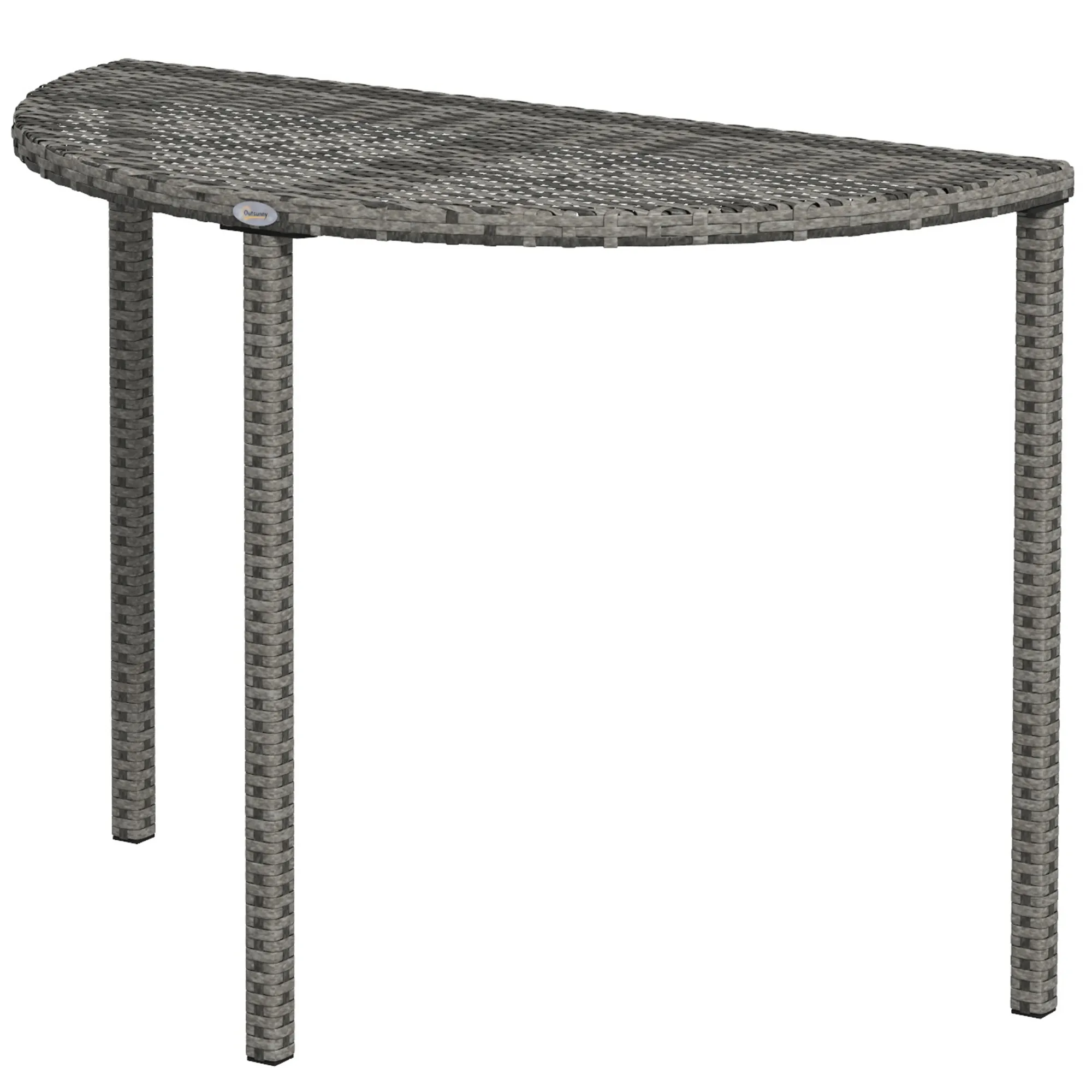 Balkontisch aus Polyrattan 100L x 50B x 74H cm in Grau