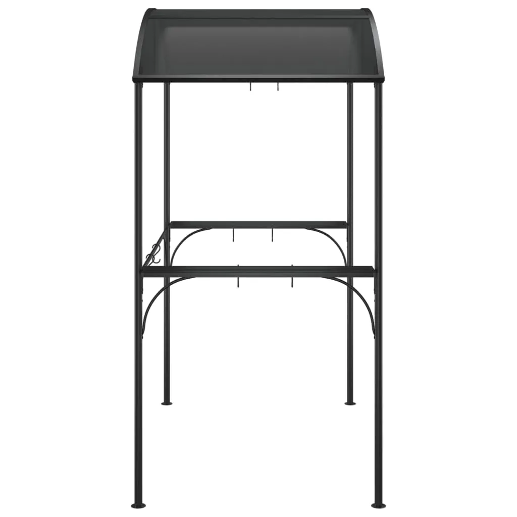 Grillpavillon Anthrazit 220 x 115 x 230 cm mit Stahlrahmen und PC-Dach