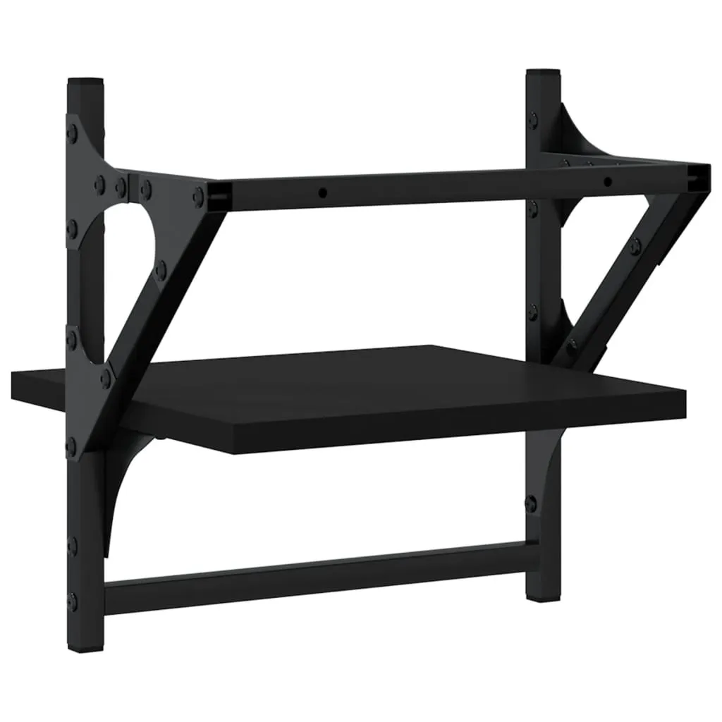 Schwarzes Wandregal 30 x 25 x 30 cm aus Holzwerkstoff