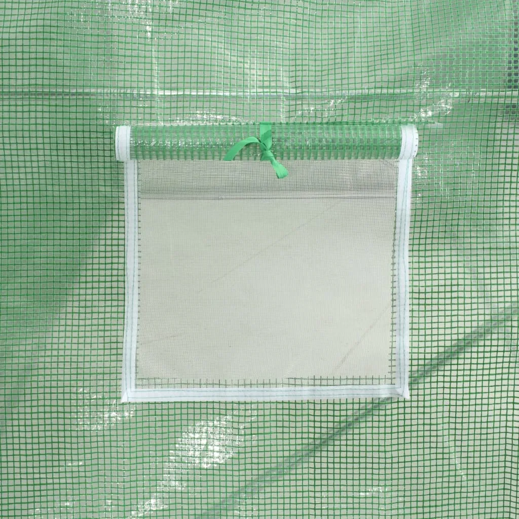 Gewächshaus 900x300x200 cm Grün mit PE-Netzgewebe und verzinktem Stahlrahmen