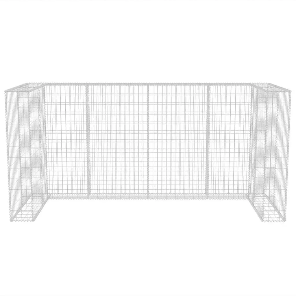 Gabionen-Mülltonnenverkleidung 250x100x120 cm Silber