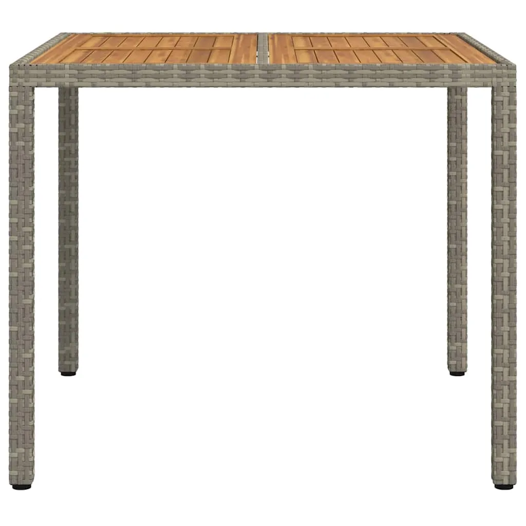 Gartentisch Grau 90 x 90 x 75 cm Poly-Rattan