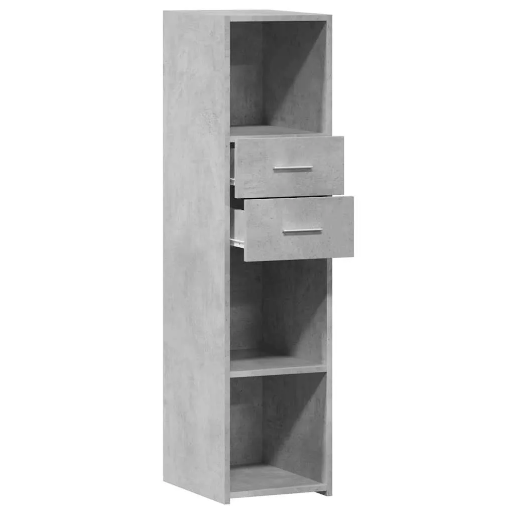 Klassisches Highboard Betongrau 30 x 42,5 x 124 cm aus Holzwerkstoff