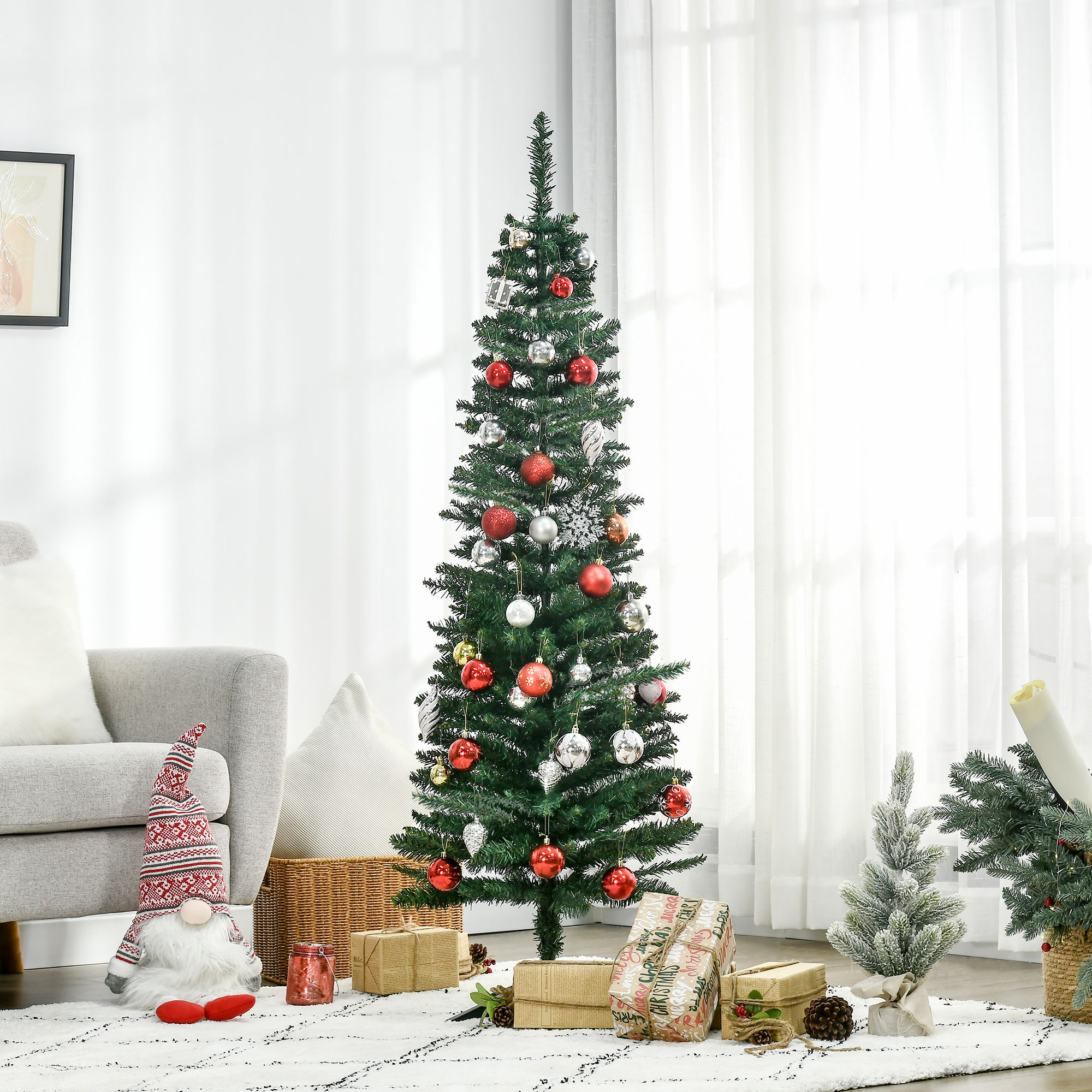 Künstlicher Weihnachtsbaum Tanne 1,5 m Kunststoff Grün mit Ständer