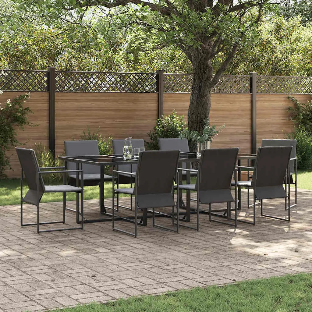 Modernes Garten-Esstisch-Set Schwarz 110x107x72 cm
