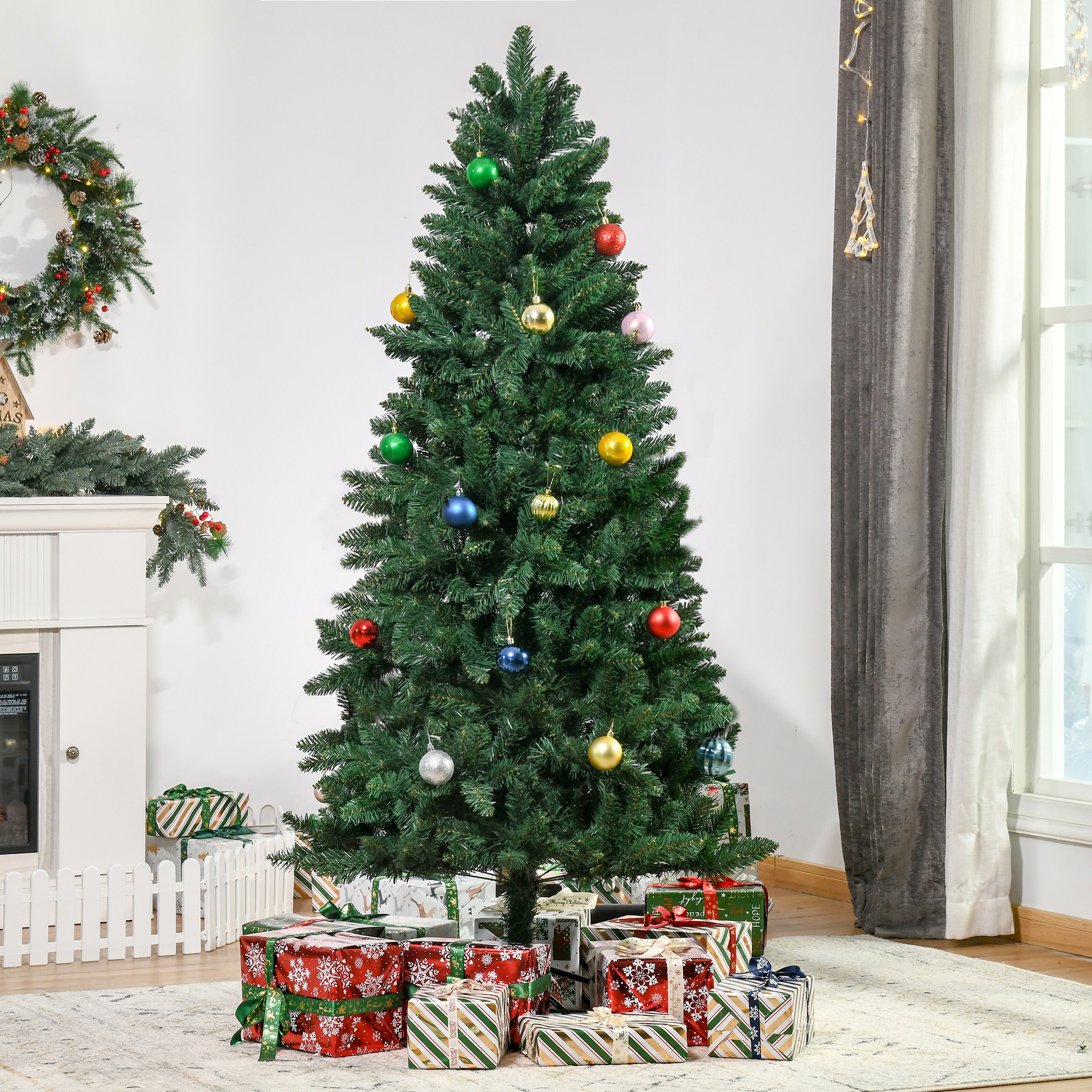 Künstlicher Weihnachtsbaum Kiefer 180 cm mit Metallständer Grün