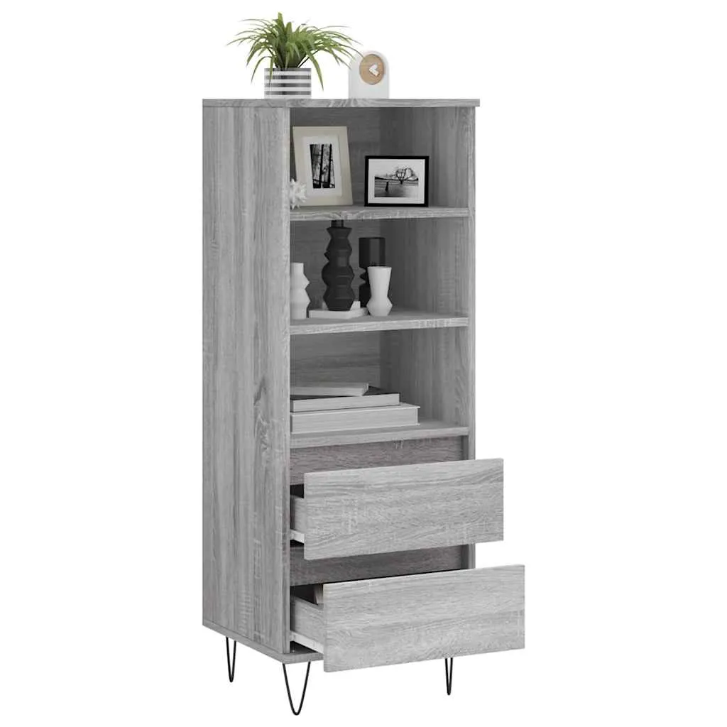 Highboard 40 x 36 x 110 cm Grau Sonoma aus Holzwerkstoff und Metall