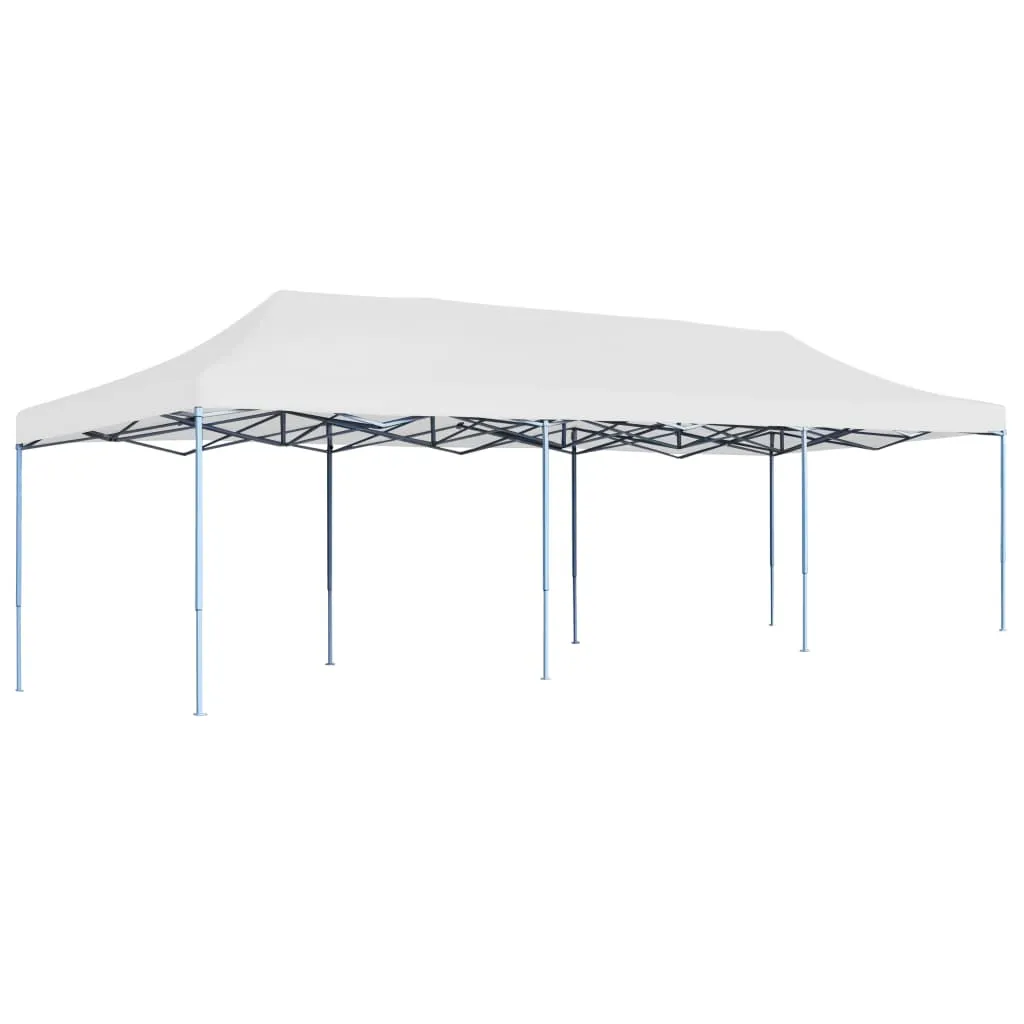 Faltbares Partyzelt 291x870x315 cm Weiß mit pulverbeschichtetem Stahlrahmen