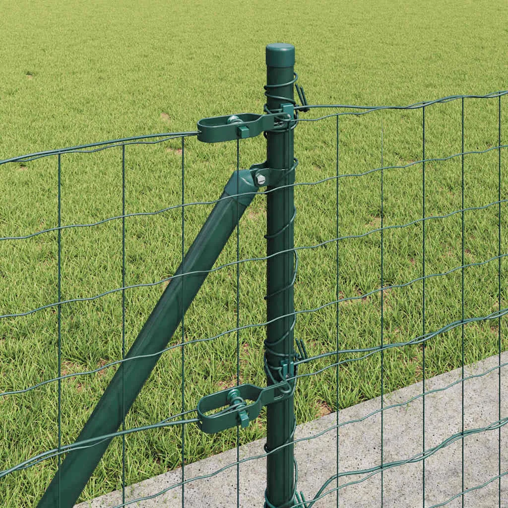 Outdoor-Zaunpaneel-Set 2500 x 3,2 x 60 cm Grün aus Stahl und PVC