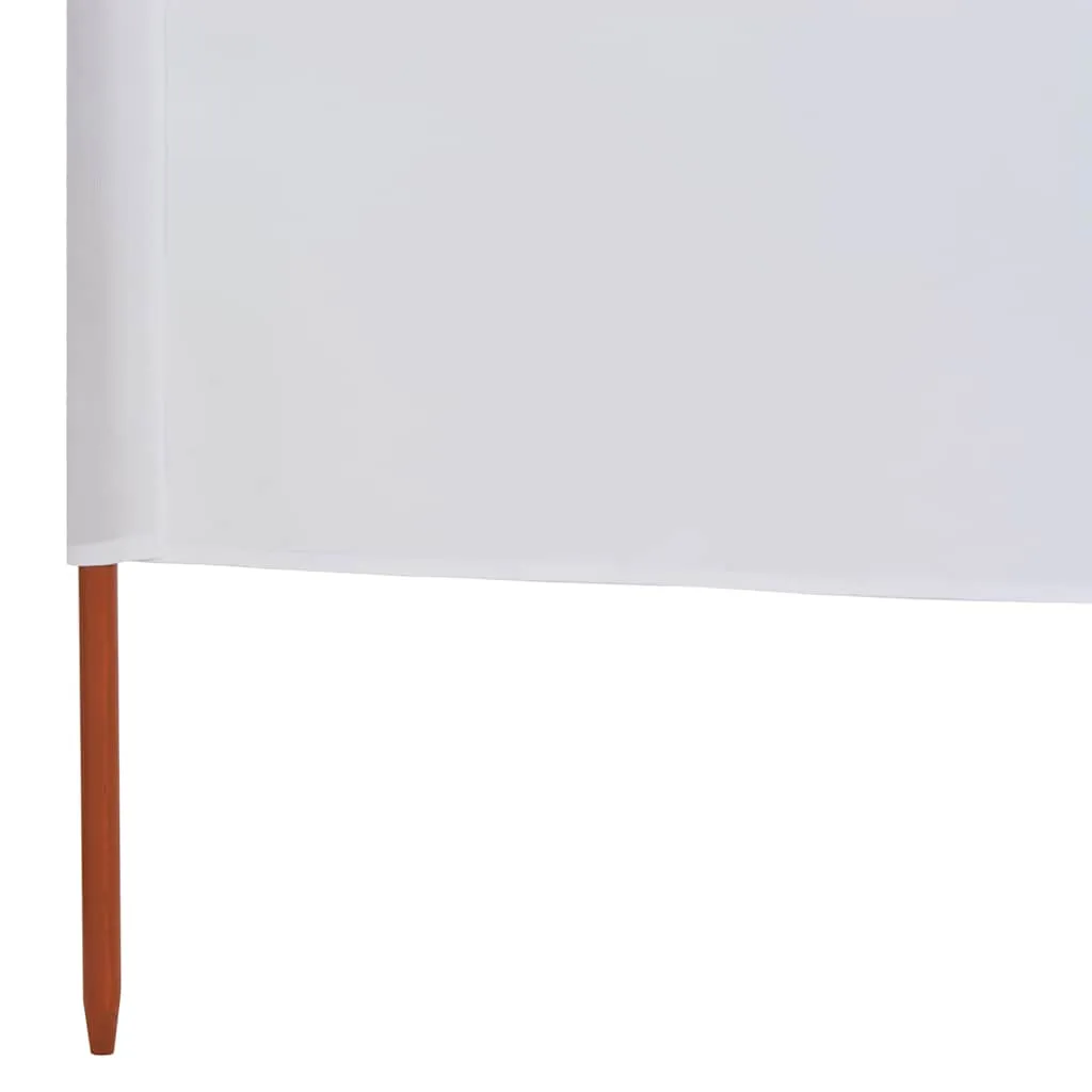 9-teiliger faltbarer Windschutz 1200x160 cm Sandweiß mit Massivholzpfählen