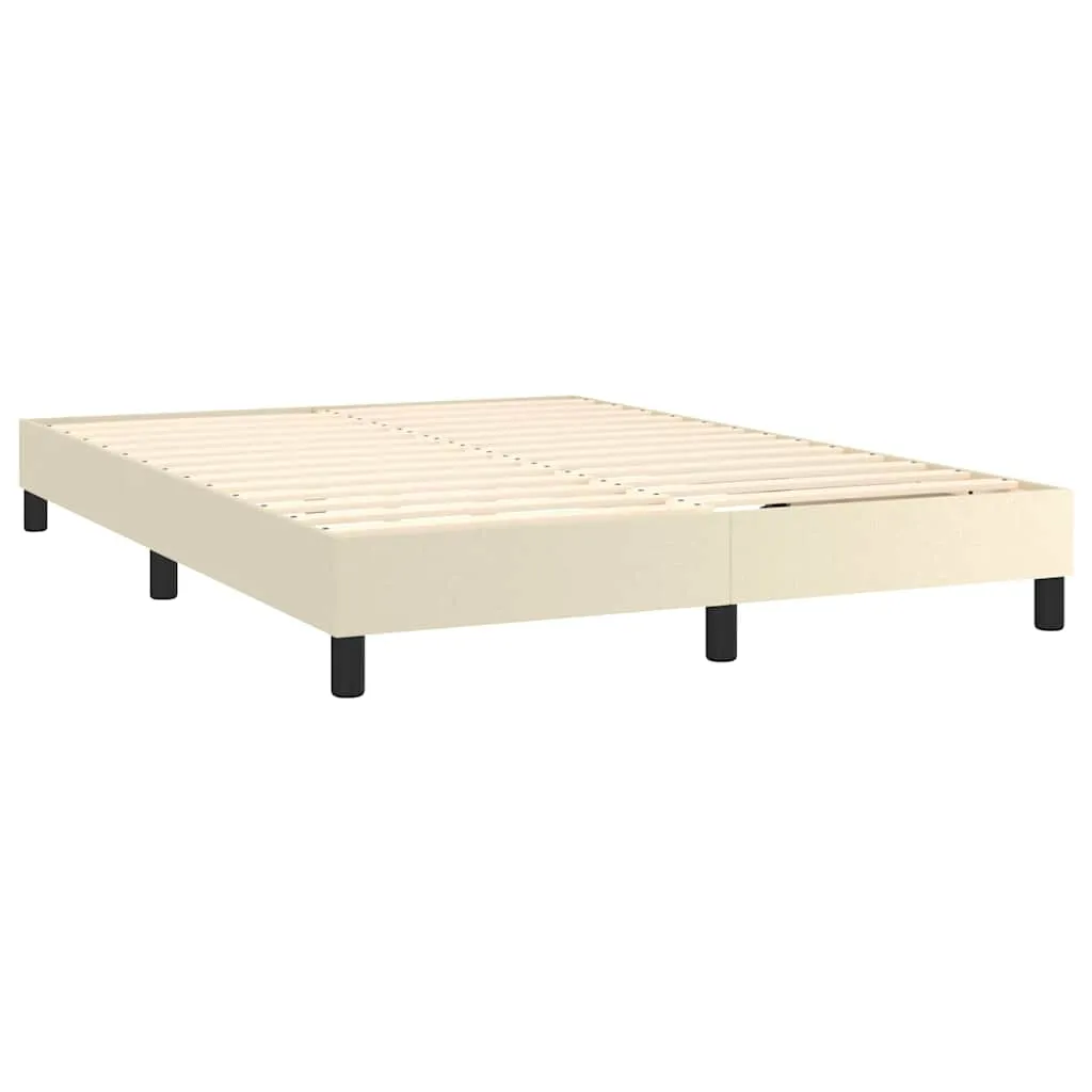 Boxspringbett Kunstleder Creme 140x200 cm mit Taschenfederkern