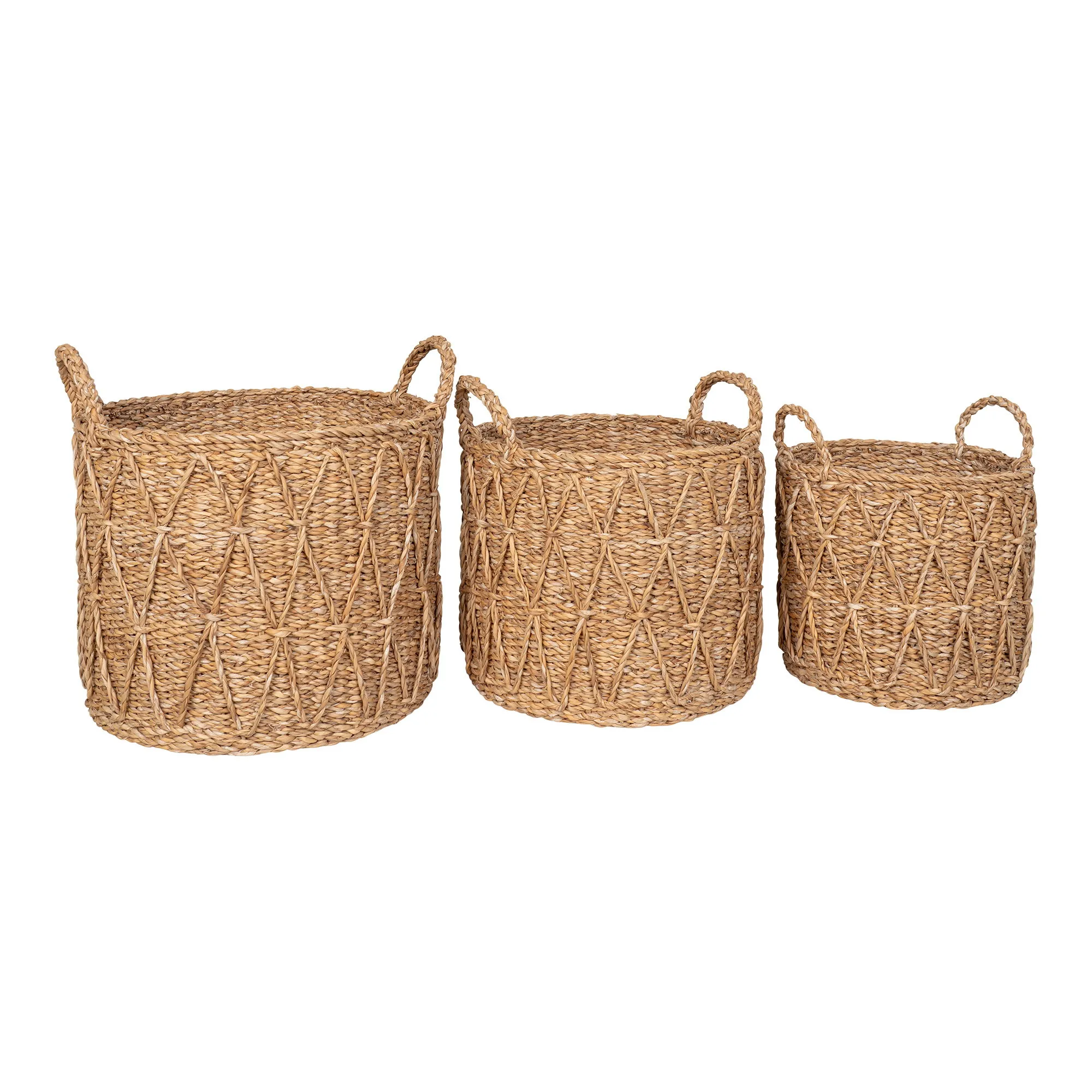 tinkaro Körbe Set aus Seegras 28/32/36 cm Natur