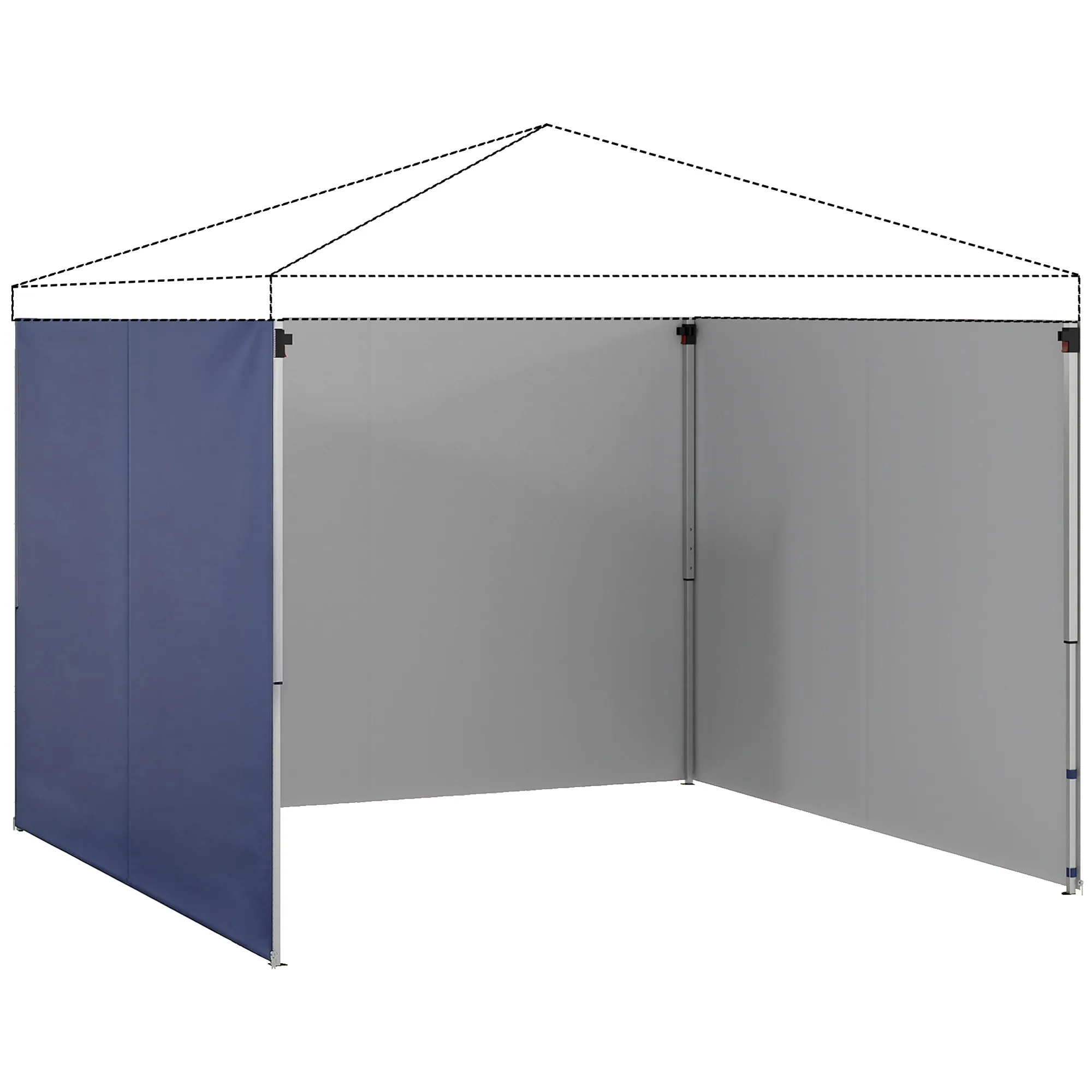 Seitenwände für 3x3m Gazebo Dunkelblau 3-teilig