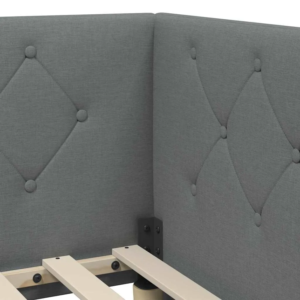Eckbettgestell 204 x 94 x 72 cm Dunkelgrau