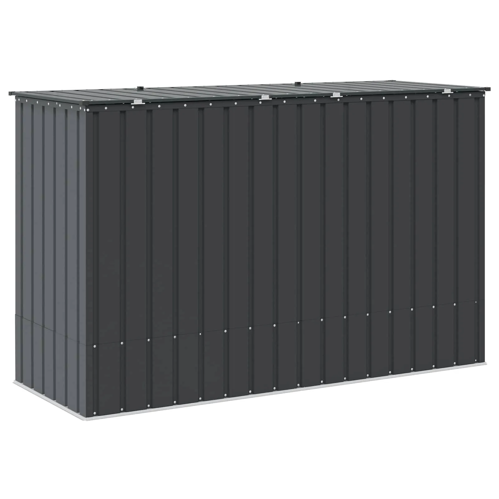 Abschließbare Gartenlagerbox 214x82x132 cm Schwarz aus Stahl