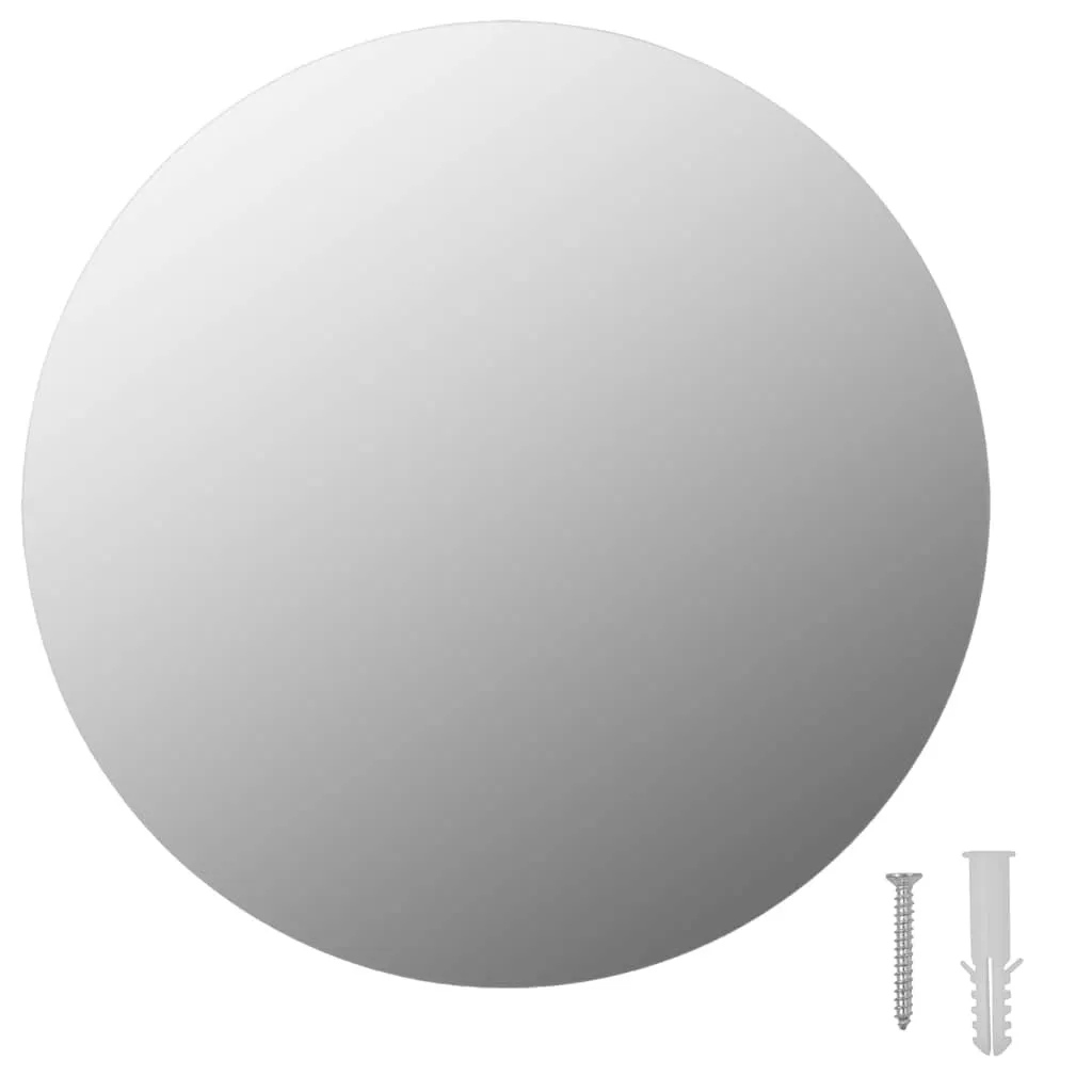 Runder rahmenloser Wandspiegel aus Glas, 30 cm Durchmesser, klar