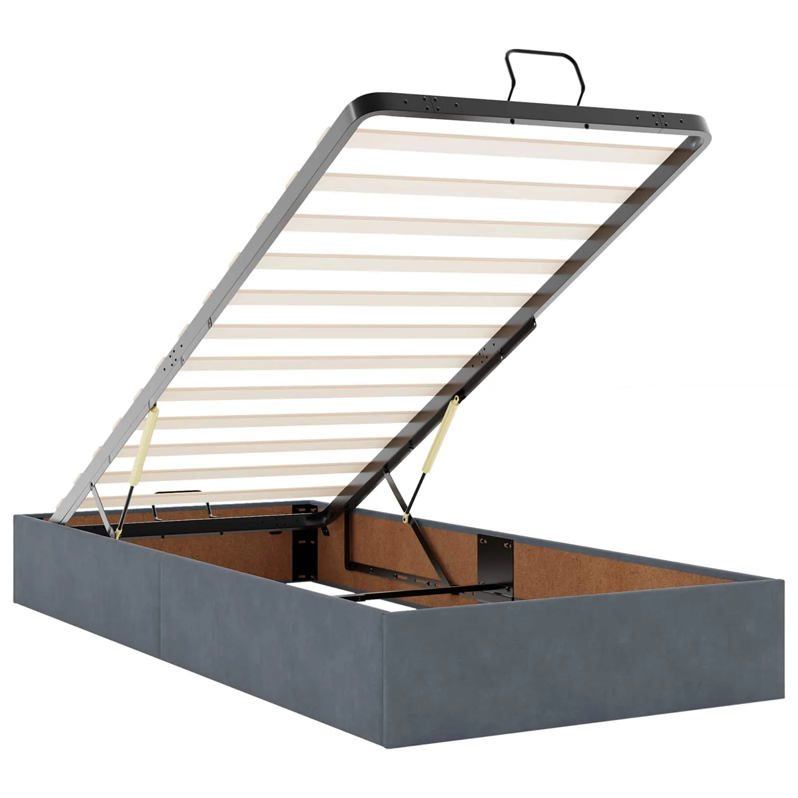 Ottomanenbett mit Matratze 203x160x88 cm Dunkelgrau