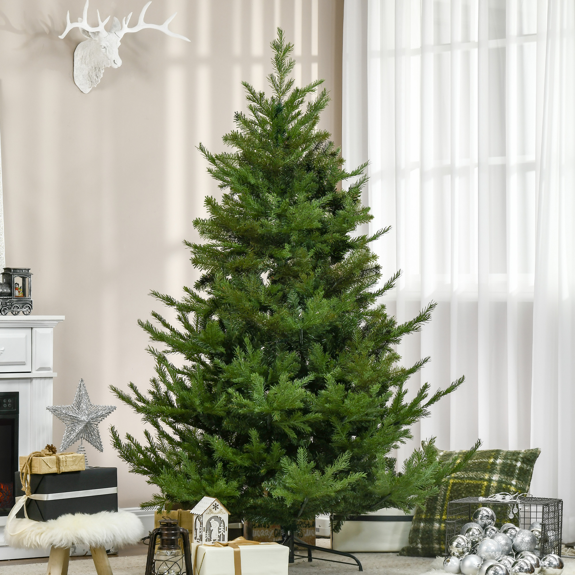 Kunsttanne Weihnachtsbaum realistisch Kunststoff Grün 180 cm