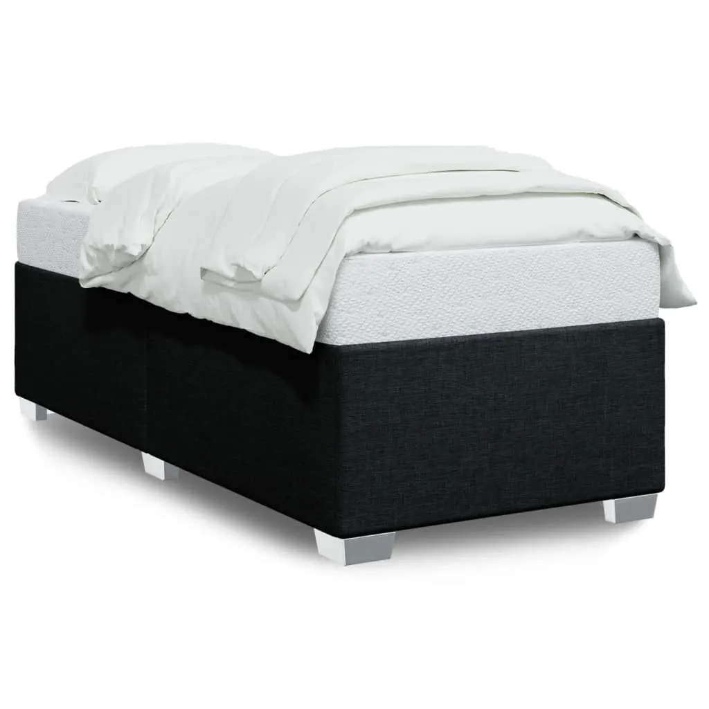 Schwarzes Stoffbett 200 x 80 x 46 cm mit verstärkten Kunststoff-Füßen