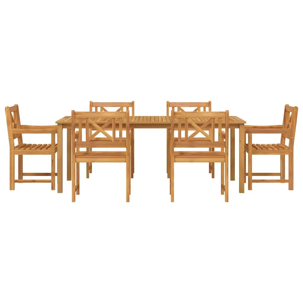 Rustikales Garten-Esszimmer-Set Echtholz 180x90x75 cm Braun