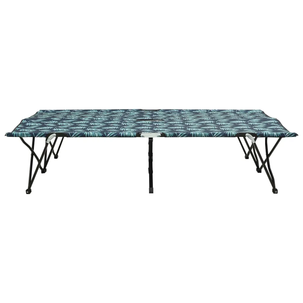 Klappbare Doppelliege Campingbett 194x124x44 cm Grau mit Stahlgestell