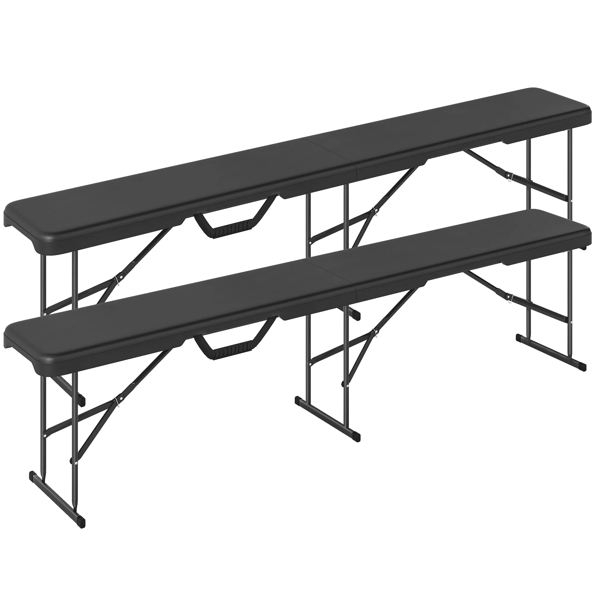Campingbank 182x28x42 cm Schwarz - Klappbar und Wasserdicht
