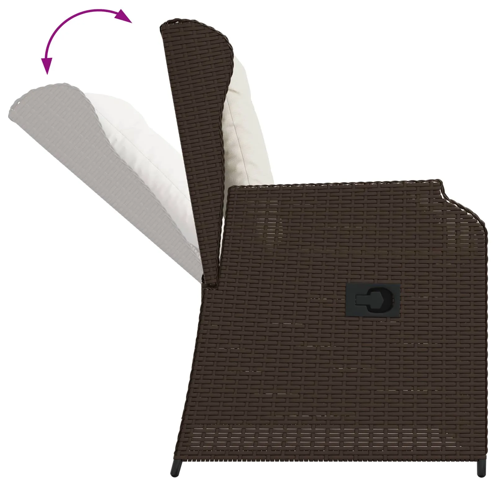 Verstellbare Gartenbank Poly-Rattan 55x67x95 cm Braun