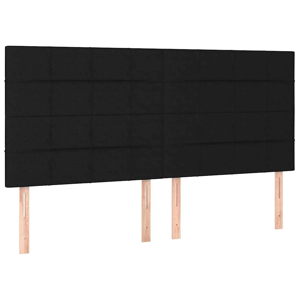 Boxspringbett Stoff Schwarz 203x203 cm mit Taschenfederkern