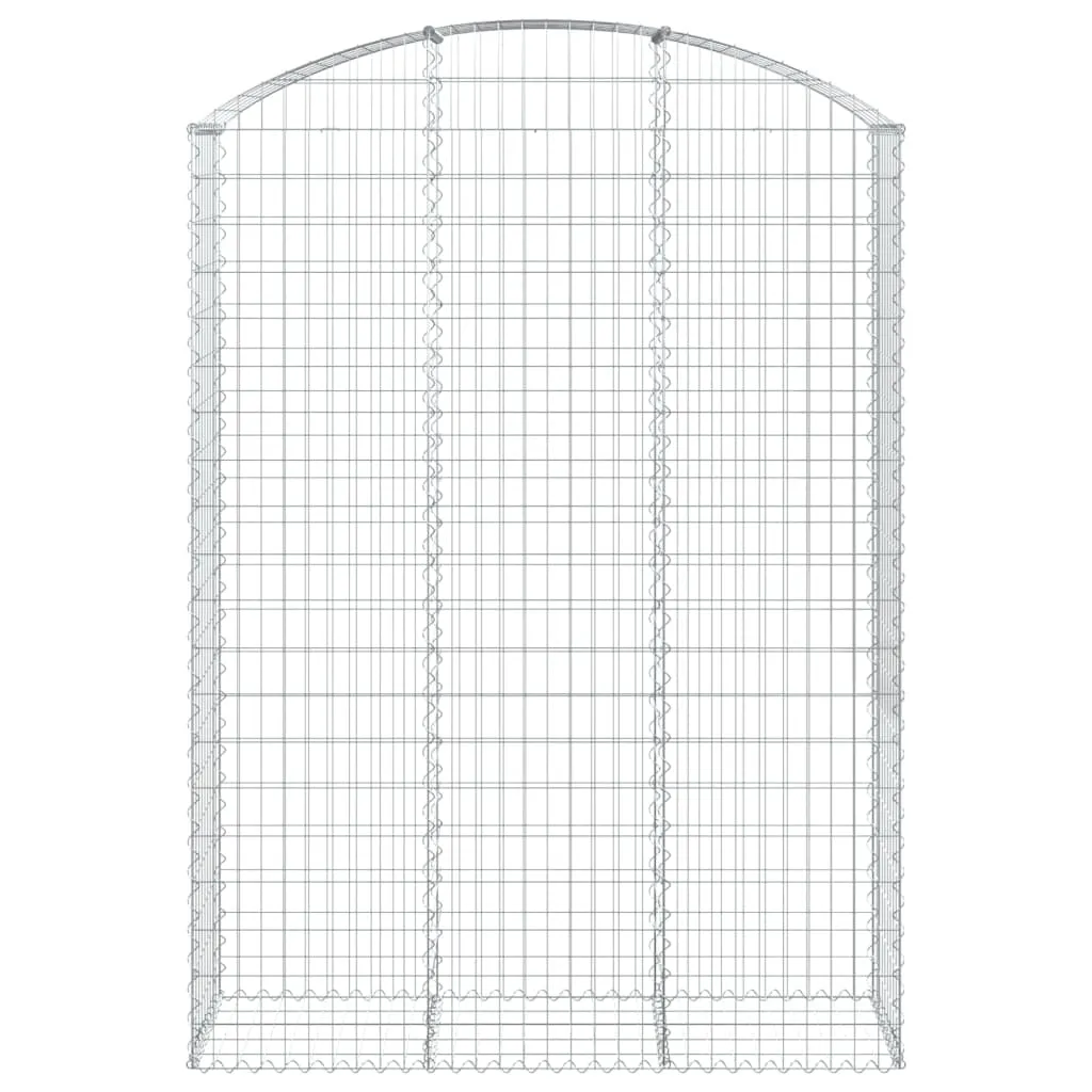 Gabionenkorb Silber 150 x 50 x 200/220 cm - Dekorative Gartenbarriere