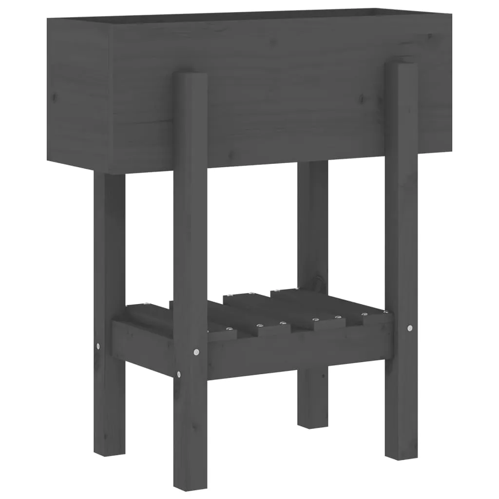 Pflanzkübel aus massivholz Grau 62 x 30 x 69 cm