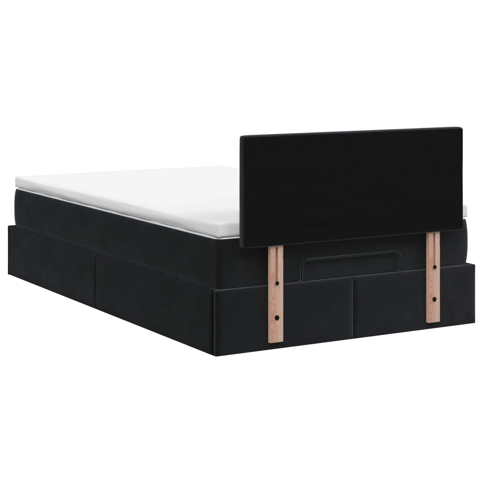 Ottoman Bett mit Matratze 203 x 120 x 88 cm Schwarz